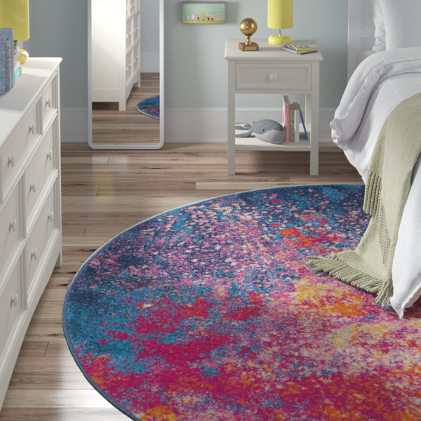 17 Stories Liiam Power Loom Performance Pink/Yellow Rug & Reviews Wayfair